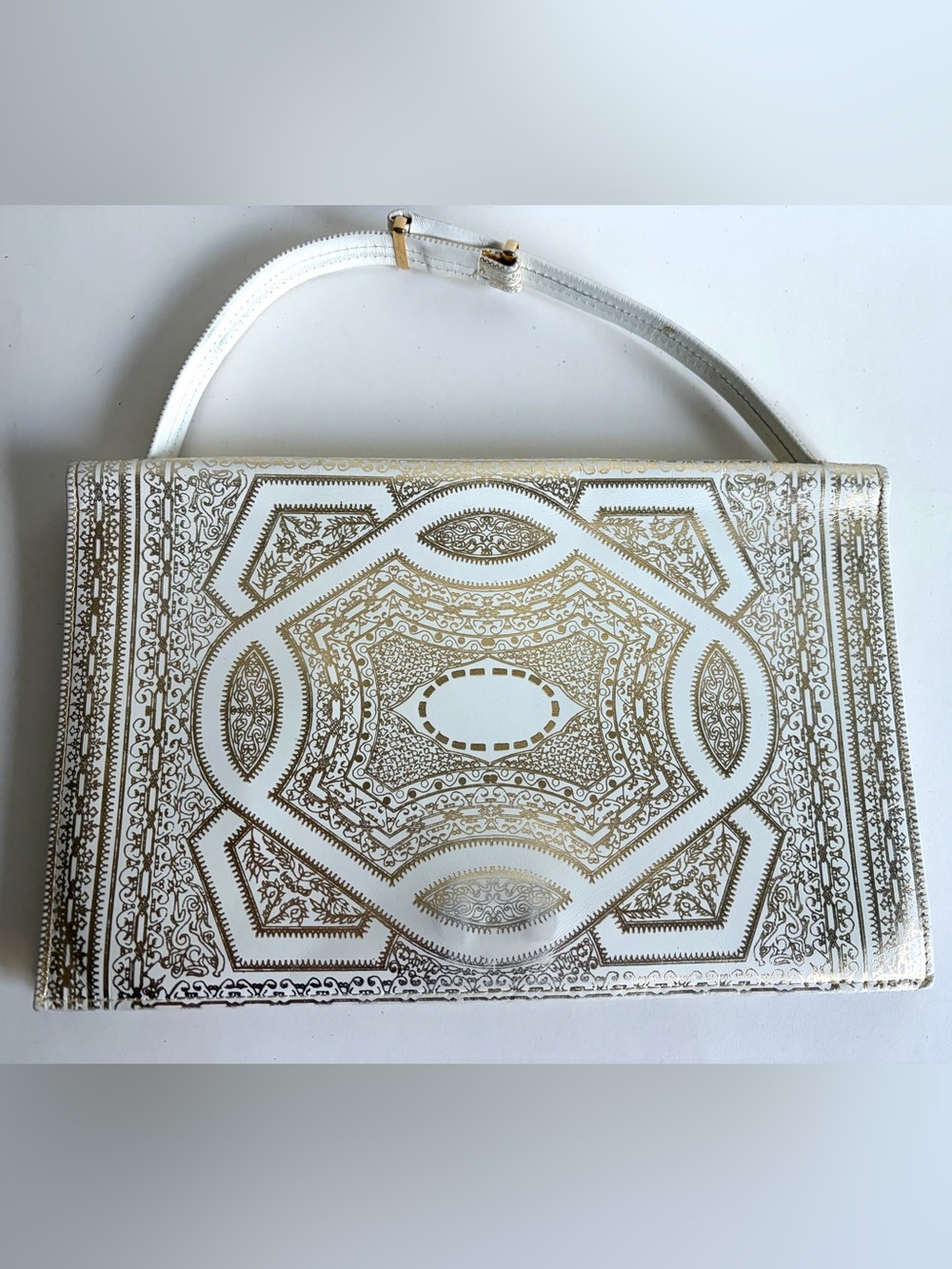 VTG 60s Walborg Italy Gold Medallion Clutch Purse